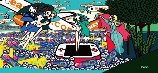 TOMOKO 1. Botticelli-The Birth of Venus with baci, esselunga, barilla, PSP and easyjet