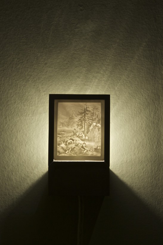 litofania  La caza del ciervo