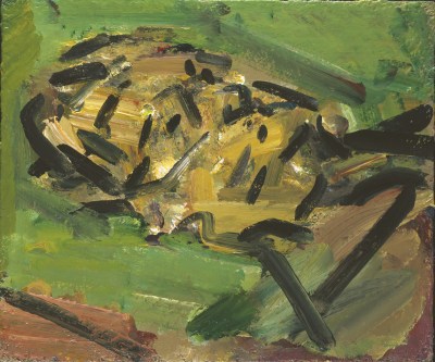 Frank-Auerbach, Reicling Head of Julia II, 2012, Acrílico sobre tabla, 44,2x52cm
